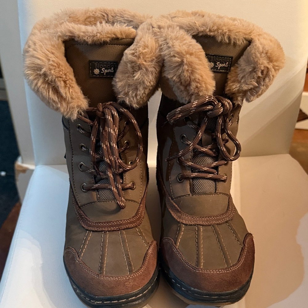 Blondo Brown Fur-Trimmed Boots